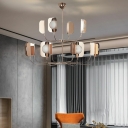 12 Lights LED Pendant Light Nordic Style Crystal Metal Chandelier Light for Living Room