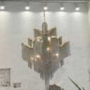 10-Ligh Pendant Ceiling Lights Modern Style Fringed Shape Metal Chandelier Lights