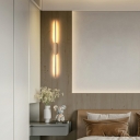 Modern Style Linear Wall Lamp Metal 1 Light Wall Light in Gold for Bedroom