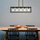 Industrial Island Lighting 5 Head Glass Pendant Lights for Bar Dining Room