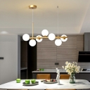 Contemporary Glass Chandelier Light Fixtures 7 Head Pendant Lights for Bar Dining Room