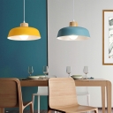 1 Light Dome Shade Hanging Light Modern Style Aluminum Pendant Light for Living Room