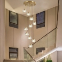 Modern Style Multi Light Pendant 10 Head Multi-Light Pendant Light for Stairs Living Room Dining Hall