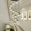 Modern Style Multi Light Pendant 16 Head Multi-Light Pendant Light for Stairs Living Room