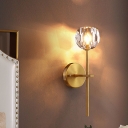 1-Light Sconce Light Fixture Modern Style Ball Shape Beveled Glass Crystal Wall Lights