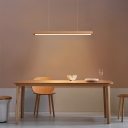 Minimalist Solid Wood Hanging Ceiling Lamp Linear Island Chandelier Light