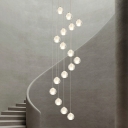 Modern Style Multi Light Pendant 16 Light Multi-Light Pendant Light for Stairs Hotel Lobby