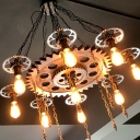 Vintage 9 Lights Antique Chandeliers Metal Industrial Chandelier Hanging Light Fixture for Bar