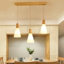Modern Simple Down Lighting Wood Hanging Light Kit for Living Room Bedroom