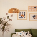 Modern Simple Hanging Light Kit Wood Suspension Pendant Light for Living Room Bedroom
