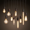 1-Light Metal Exposed Bulb Pendant Lighting Industrial Brass Hanging Ceiling Light