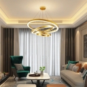 Modern Gold Hanging Lights Multi-layer Chandelier for Living Room Dining Room