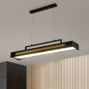 6-Light Pendant Lights Industrial Style Rectangle Shape Metal Island Light Fixtures