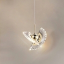 Acrylic Clear 1 Light Modern Pendants Lights Adjustable Hanging Ceiling Light for Bedroom