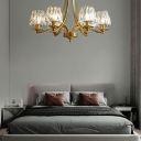 Modern Led Chandeliers Crystal Elegant 6 Lights Minimalism Living Room Pendant Chandelier