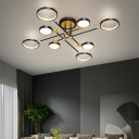 Modern Style LED Chandelier Light 8 Lights Metal Acrylic Nordic Style Pendant Light for Living Room