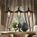 1-Light Pendant Lamp Vintage Style Covered Cage Shape Metal Hanging Ceiling Lights
