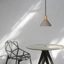 Cone Shaped Pendant Lights Modern Nordic Gray Cement Hanging Light Fixtures 1 Lamp for Living Room