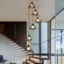 6 Lights Cluster Pendant Modern Iron Shade Cluster Pendant Light for Living Room