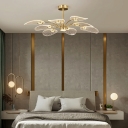 9-Light Hanging Chandelier Modern Style Petal-Shaped ​Metal Pendant Lighting Fixtures