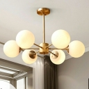 Creative Glass Warm Decorative Ceiling Light 6 Lights for Bedroom and Hallway