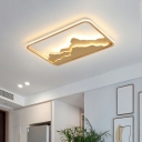 Wood Material Flush Ceiling Light Fixture Flush Ceiling Lights for Dining Room