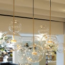 Contemporary Hanging Lamp with Clear Glass Multiple Hanging Glass Pendant Light