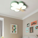 Contemporary Flush Ceiling Lights Macaron Color Flush Ceiling Light Fixture for Children's Room
