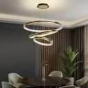 3 Lights  Multi-Layer Shade Hanging Light Modern Style Metal Pendant Light for Dining Room