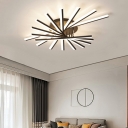 Morden Style Flush Mount Ceiling Light Fixtures Linear Led Flush Mount for Living Room Bedroom