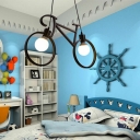 2 Lamp Black Metal Multi Light Pendant Industrial Vintage Hanging Light Fixtures for Bedroom