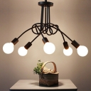 Chandelier Hanging Light Fixture 5 Lamps Industrial Vintage Ceiling Chandelier Pendant