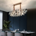 Crystal Elegant LED Lights Modern Island Chandelier Lights Minimalism Living Room Suspension Light