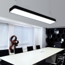 1-Light Ceiling Pendant Light Minimalist Style Rectangular Shape Metal Hanging Light