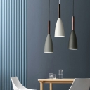 3 Lights Cone Shade Hanging Light Modern Style Metal Pendant Light for Living Room