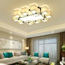 10 Lights LED Flushmount Light Chinese Style Cloth Celling Light for Living Room