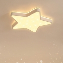 1-Light Flush-Mount Light Fixture Kids Style Star Shape Acrylic Ceiling Lighting