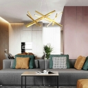 Postmodern Style Metal Pendant Light Linear Acrylic LED Chandelier Light for Dinning Room Living Room