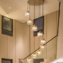 Modern Style Multi Light Pendant 9 Head Multi-Light Pendant Light for Stairs Living Room