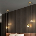 Gold Minimal 2 Light Modern Hanging Light Fixtures Living Room Nordic Ceiling Light