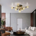Minimalism Flush Light Fixtures Glass Flush Mount Ceiling Light Fixture for Living Room