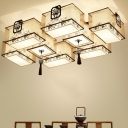 8 Lights LED Flushmount Light Chinese Style Cloth Celling Light for Living Room