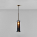 Nordic Style Glass Pendant Light Modern Style Cylinder LED Hanging Light for Bedside