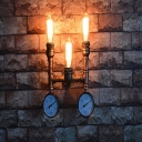 3-Light Sconce Light Fixture Industrial-Style Trident Shape Metal Wall Lighting Ideas