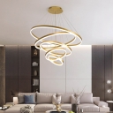 Modern Style LED Chandelier Light 5 Lights Nordic Style Metal Acrylic Circle Pendant Light for Living Room