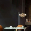 Modern Glass 1 Light Gypsophila Drum Pendants Light Fixtures Bedroom Hanging Ceiling Light