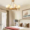 8 Light American Brass  Chandelier Pendant Light Traditional Living Room Ceiling Chandelier