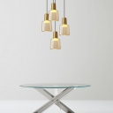 Modern Style LED Pendant Light Nordic Style Platting Metal Glass Hanging Light for Bedside