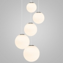 Modern Simple Drop Pendant Ball Glass Hanging Light Fixtures for Bar Restaurant Stair Aisle
