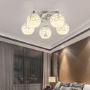 Creative Warm Metal Glass Ceiling Light for Restaurant Hall and Bedroom